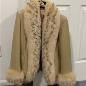 Beautiful Cream Leather and Fox Jacket